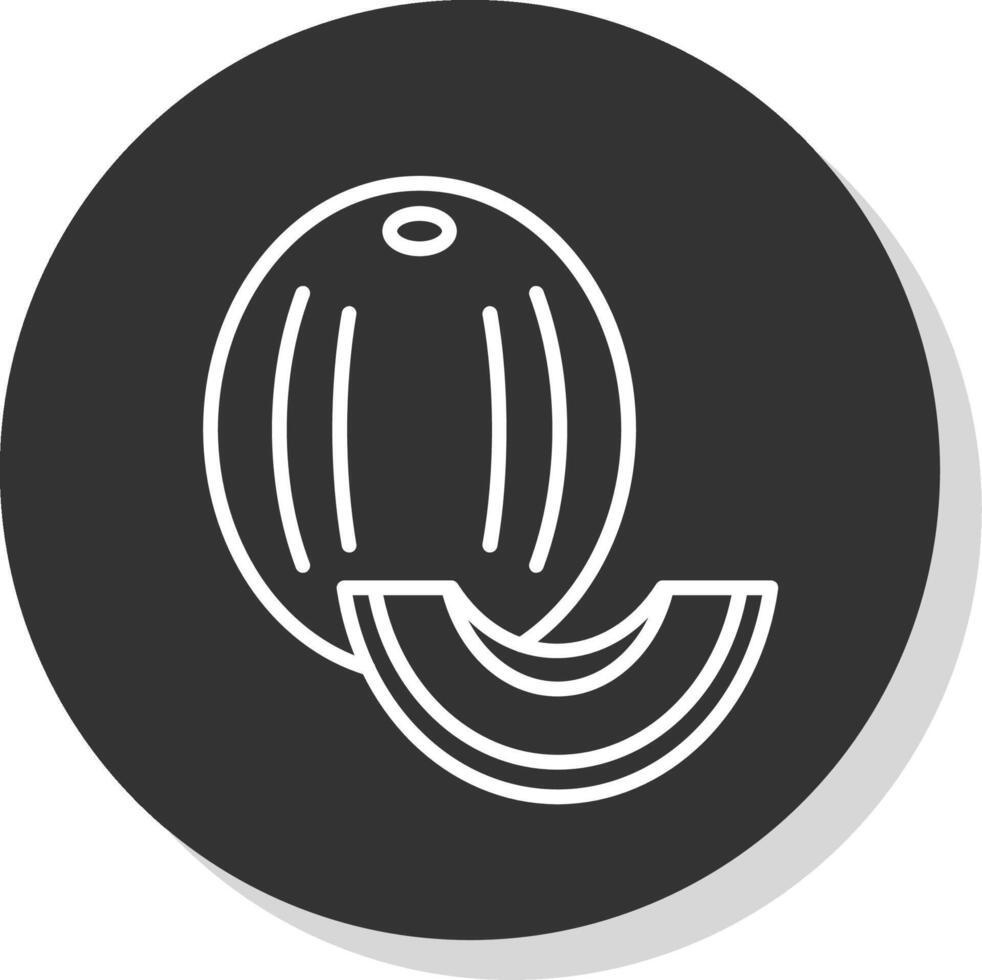 Honeydew melon Line Grey Circle Icon vector