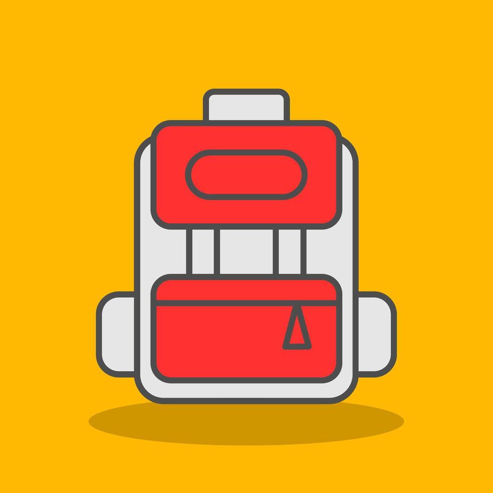 Backpack Filled Shadow Icon vector