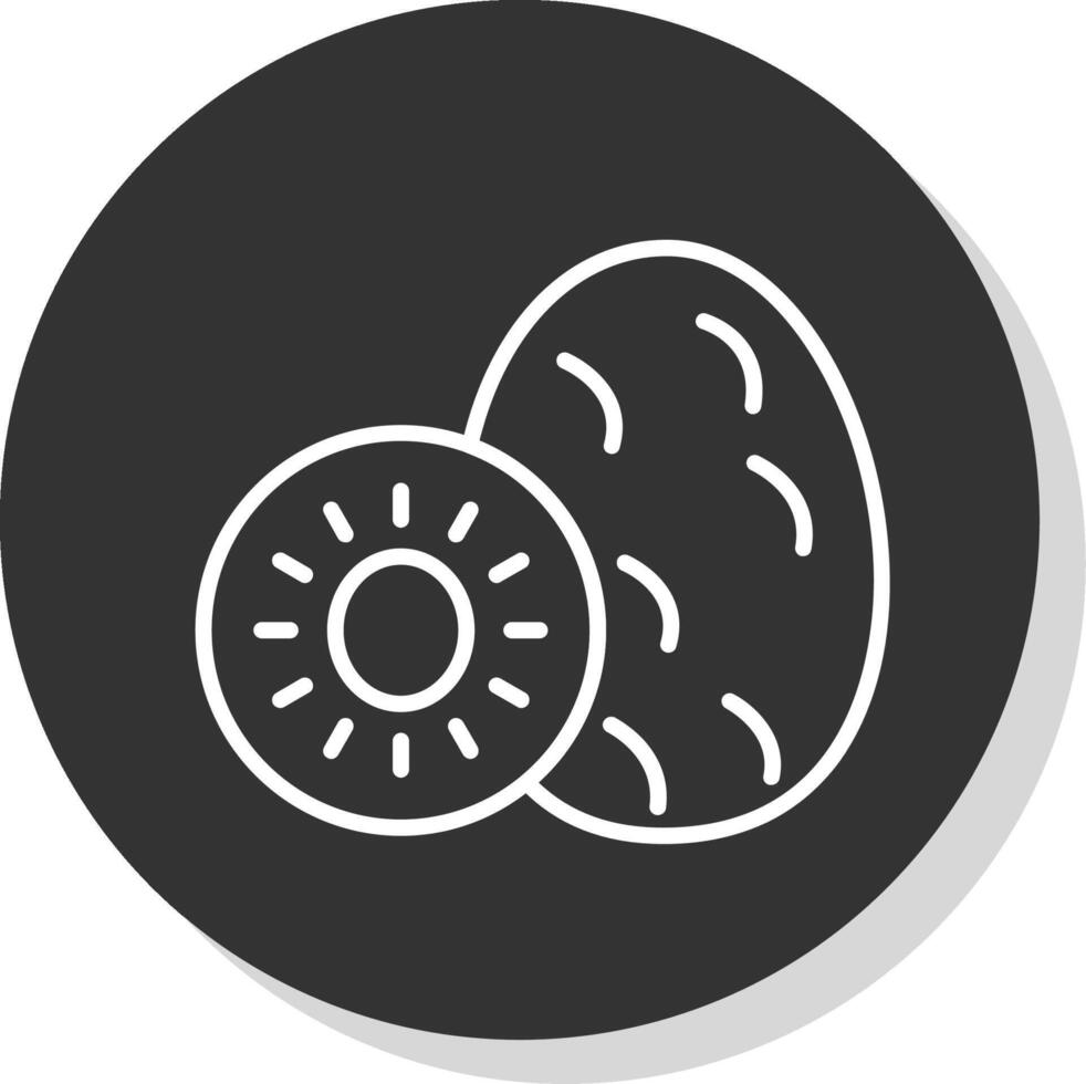 kiwi línea gris circulo icono vector