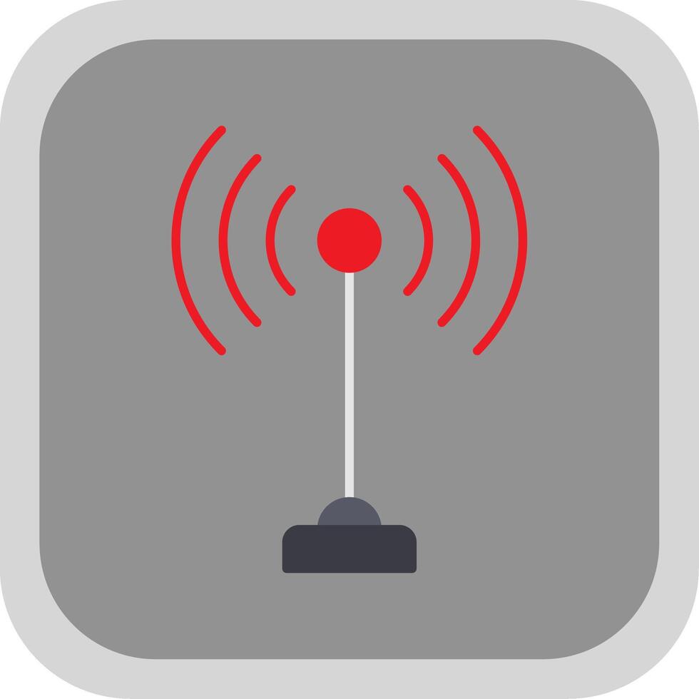 Antena Flat Round Corner Icon vector