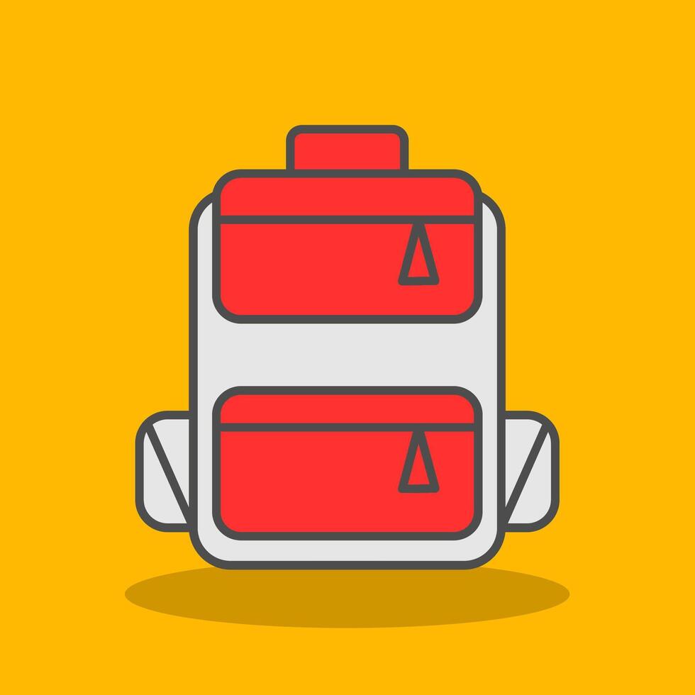 Backpack Filled Shadow Icon vector