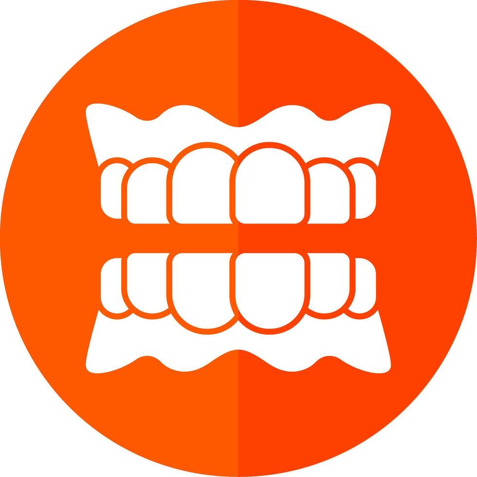 Denture Glyph Red Circle Icon vector