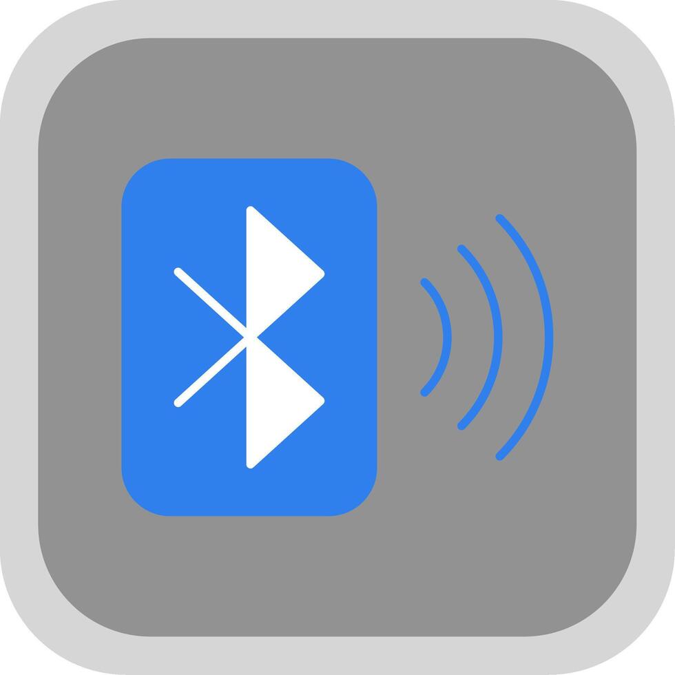 Bluetooth Flat Round Corner Icon vector
