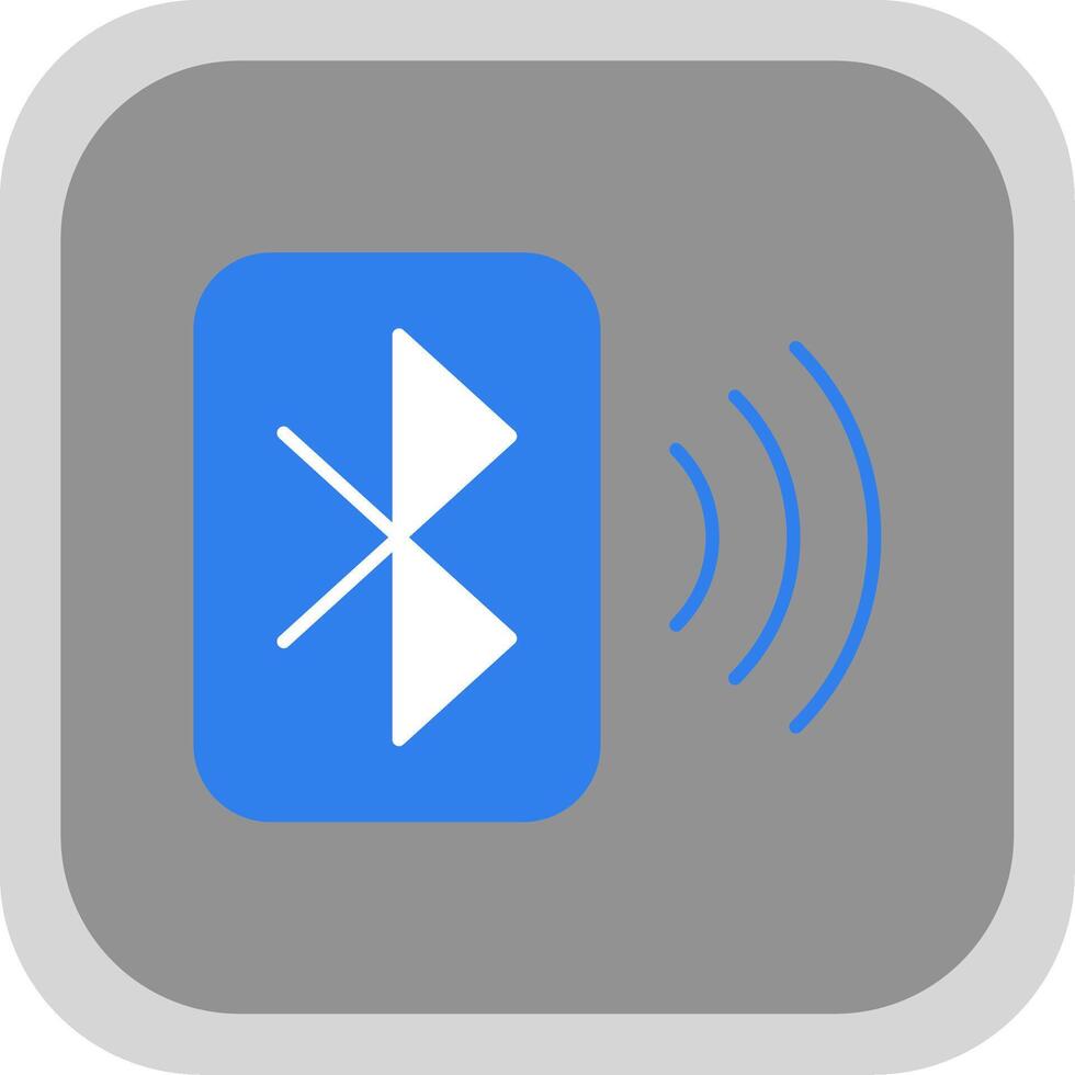 Bluetooth Flat Round Corner Icon vector