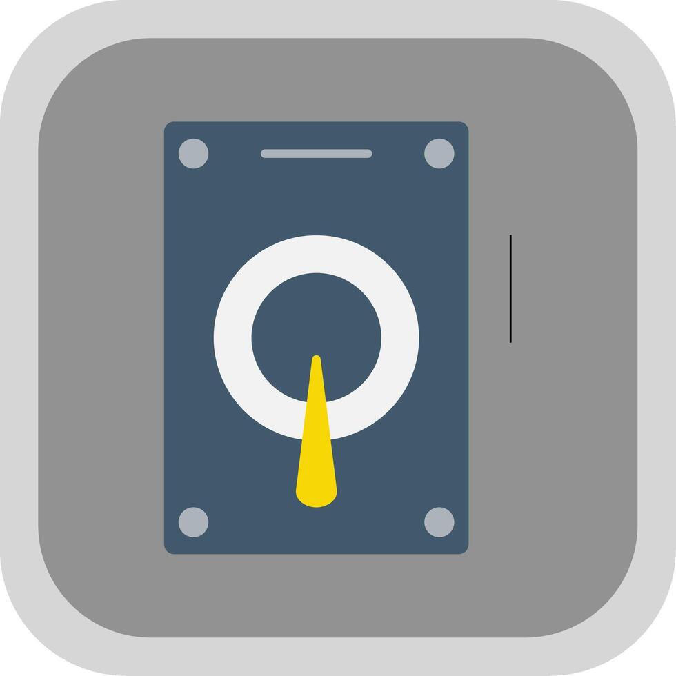 Hard Drive Flat Round Corner Icon vector