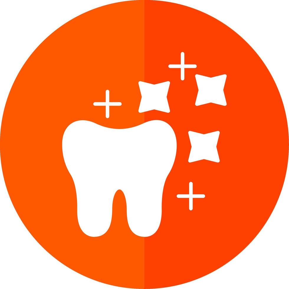 diente blanqueo glifo rojo circulo icono vector