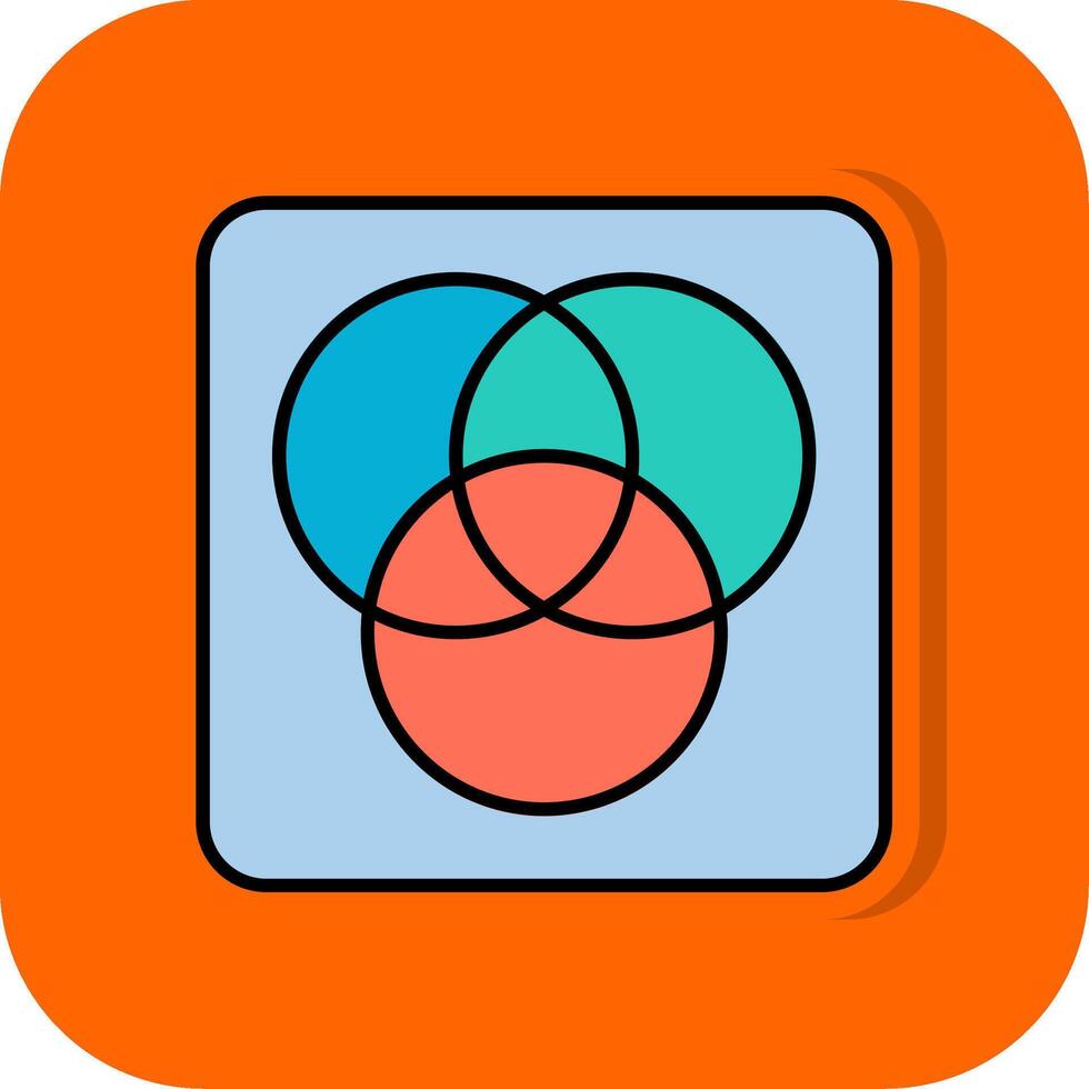 Diagram Filled Orange background Icon vector