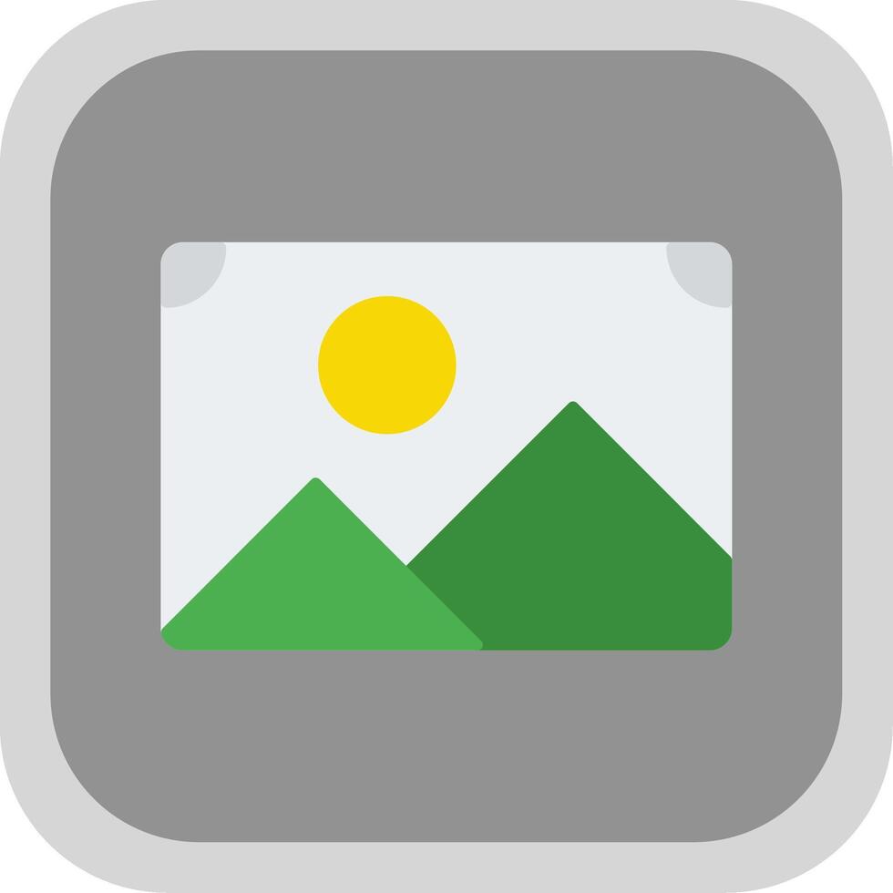 Photo Flat Round Corner Icon vector