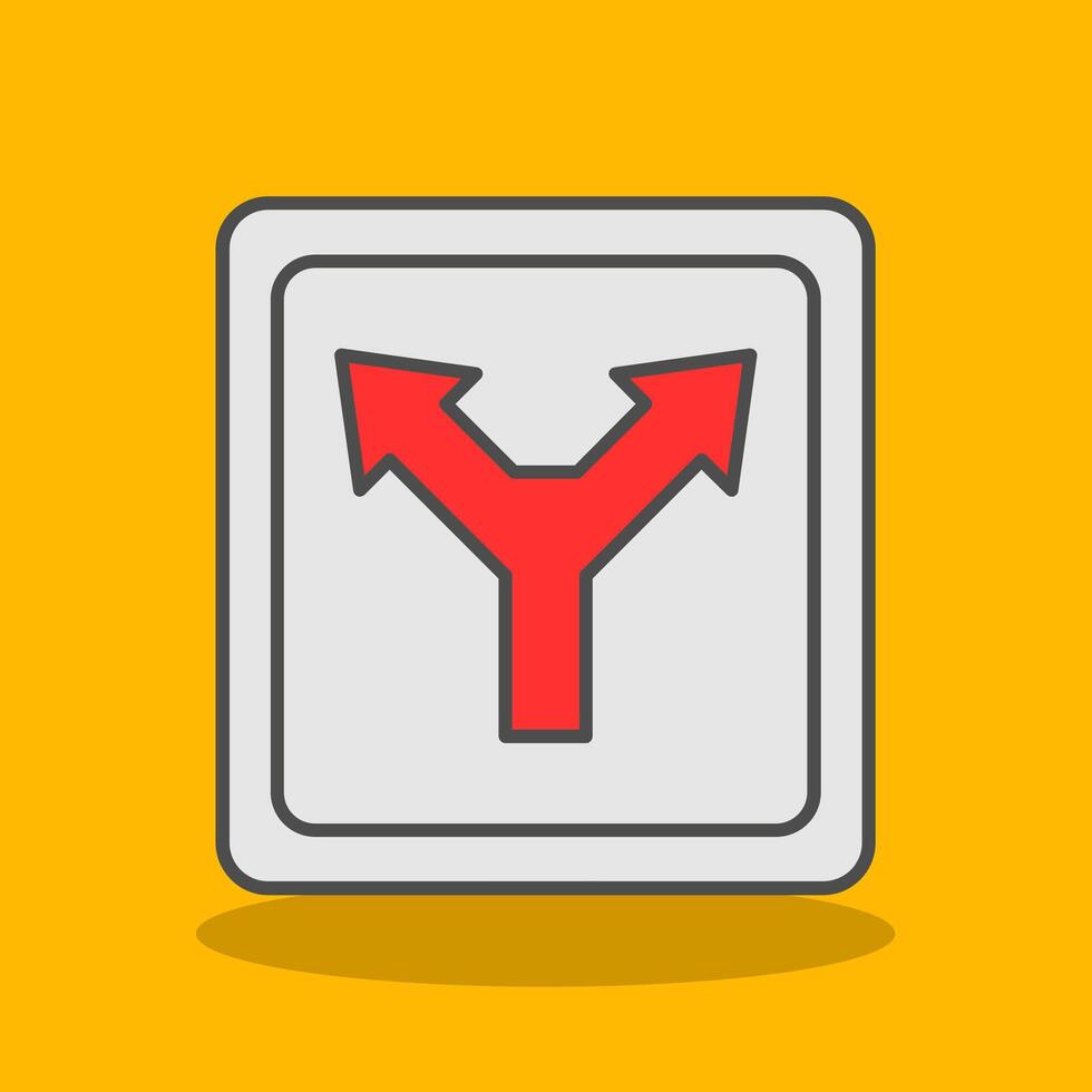 Diverge Filled Shadow Icon vector