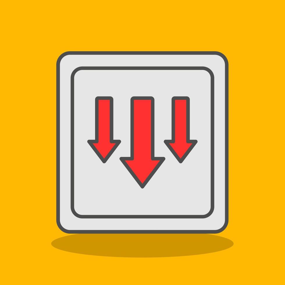 Down Filled Shadow Icon vector