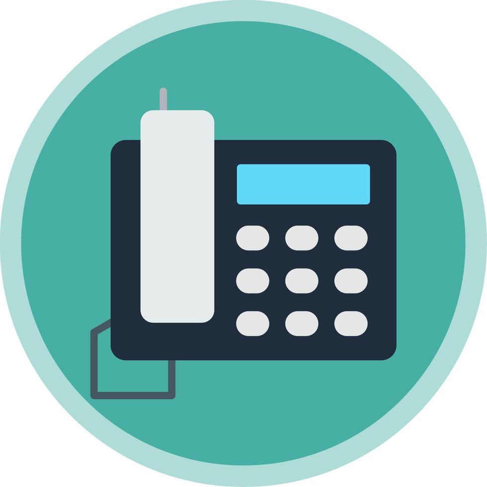 Telephone Flat Multi Circle Icon vector