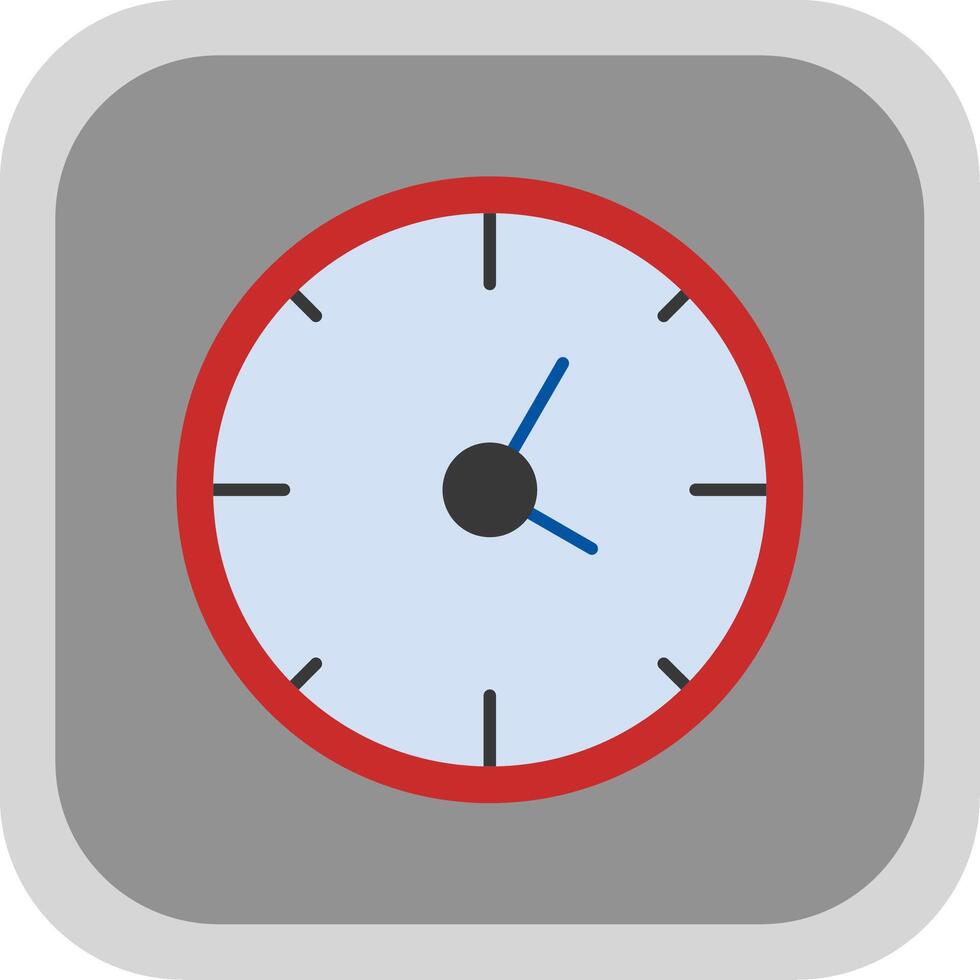 Clock Flat Round Corner Icon vector