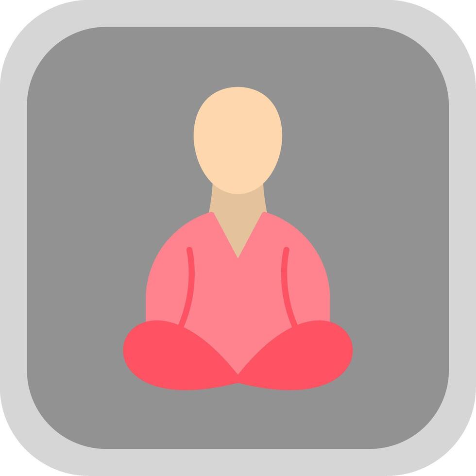 Meditation Flat Round Corner Icon vector
