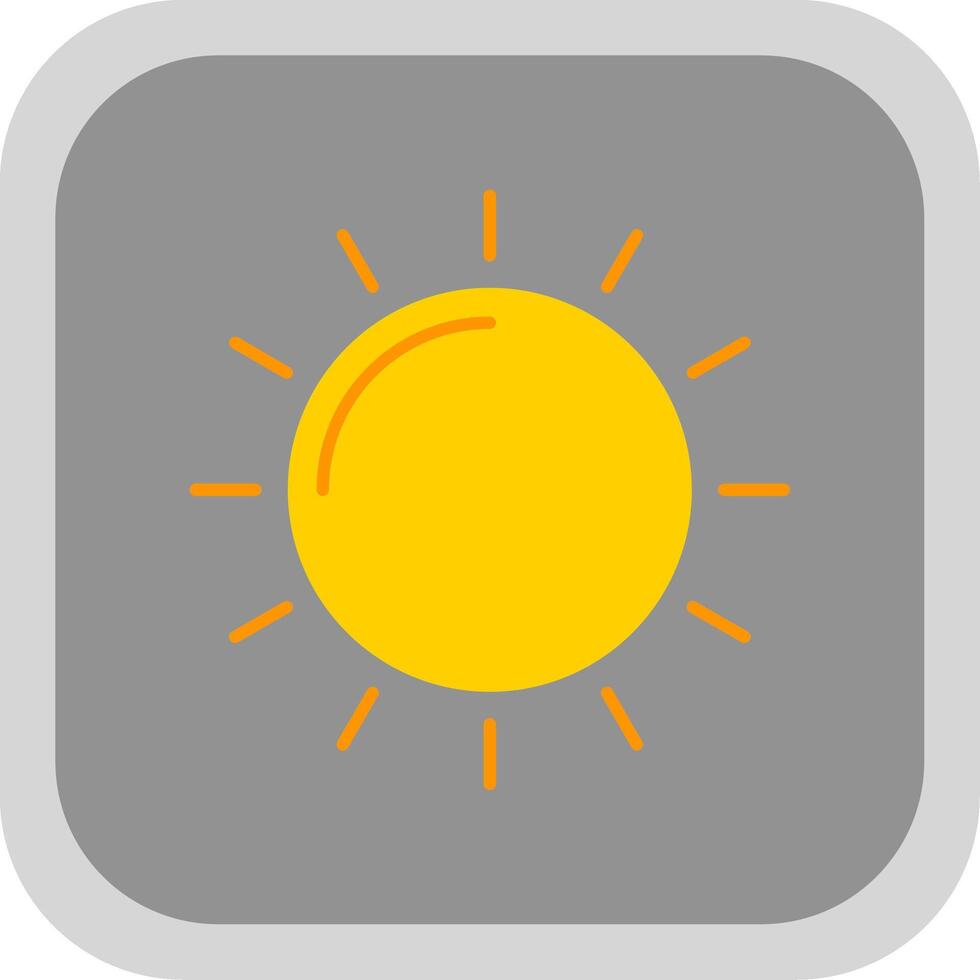 Sun Flat Round Corner Icon vector