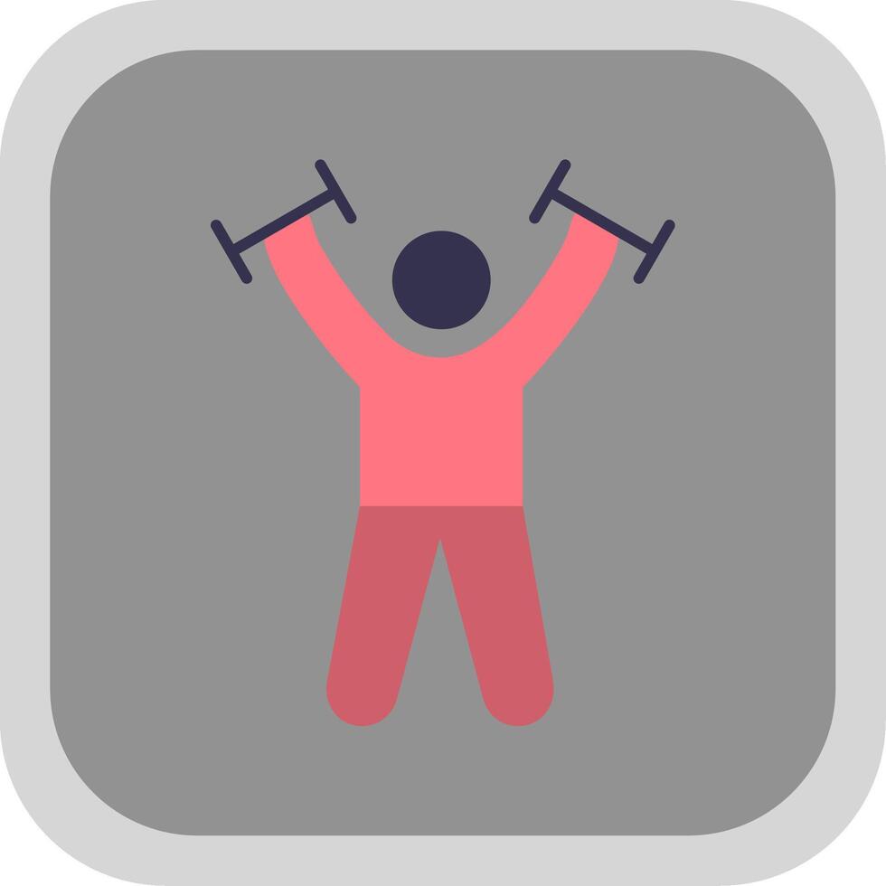 Exercise Flat Round Corner Icon vector