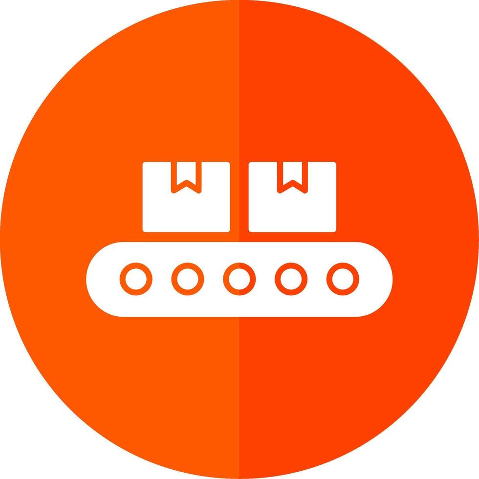 Conveyor Glyph Red Circle Icon vector