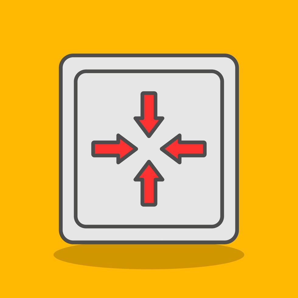 Exit Full Screen Filled Shadow Icon vector