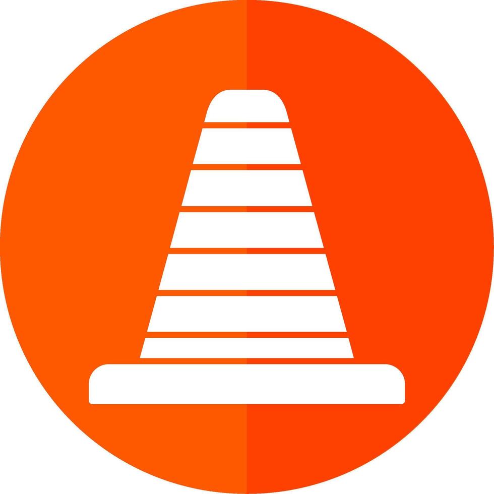 Traffic Cone Glyph Red Circle Icon vector