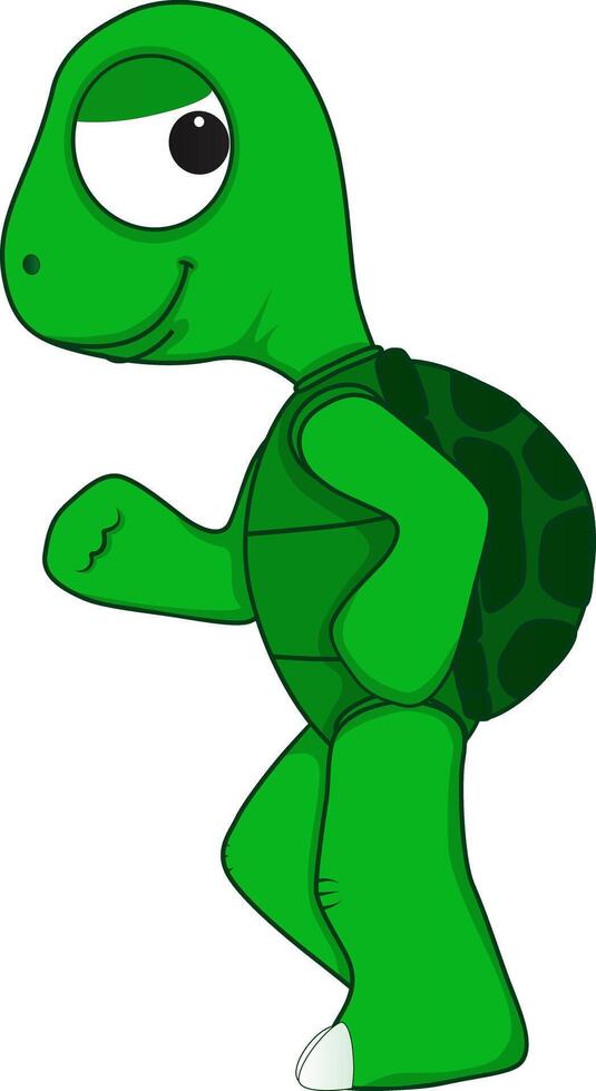 a cartoon turtle with a big smile on his face vector