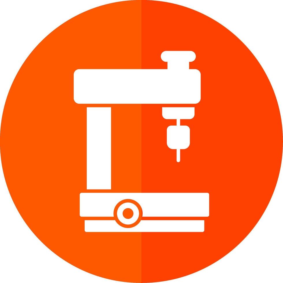 Milling Machine Glyph Red Circle Icon vector