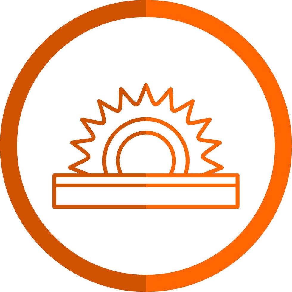 Circular Saw Line Orange Circle Icon vector