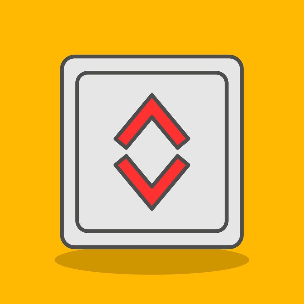 Up Down Filled Shadow Icon vector