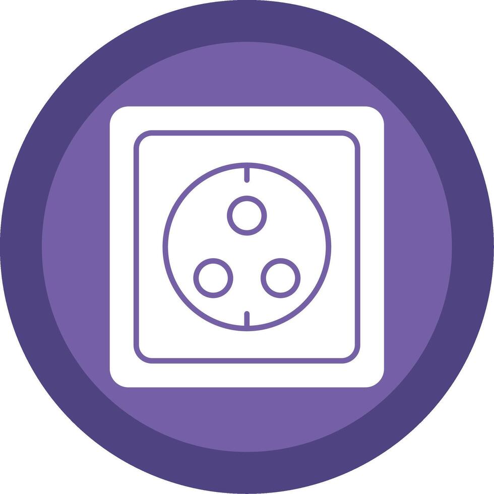 Wall Socket Glyph Multi Circle Icon vector