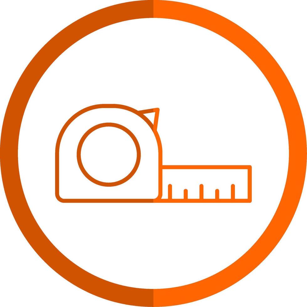 medida línea naranja circulo icono vector