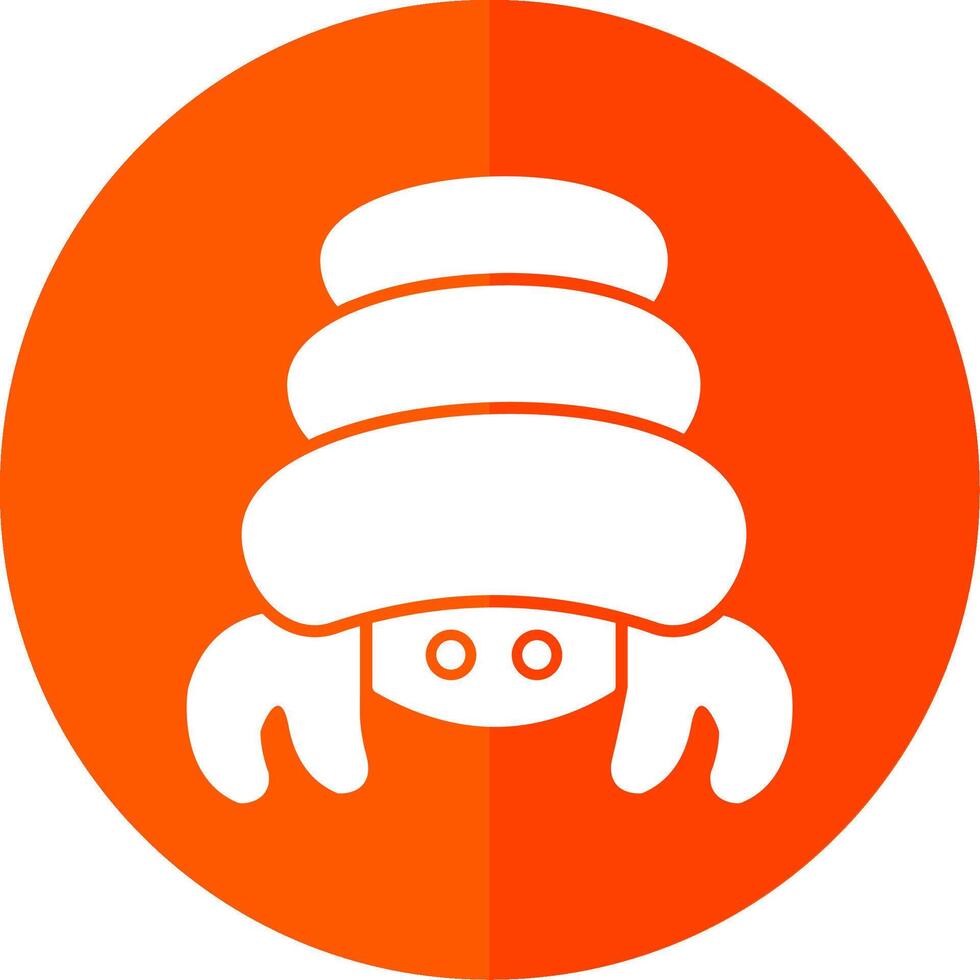 Hermit Crab Glyph Red Circle Icon vector