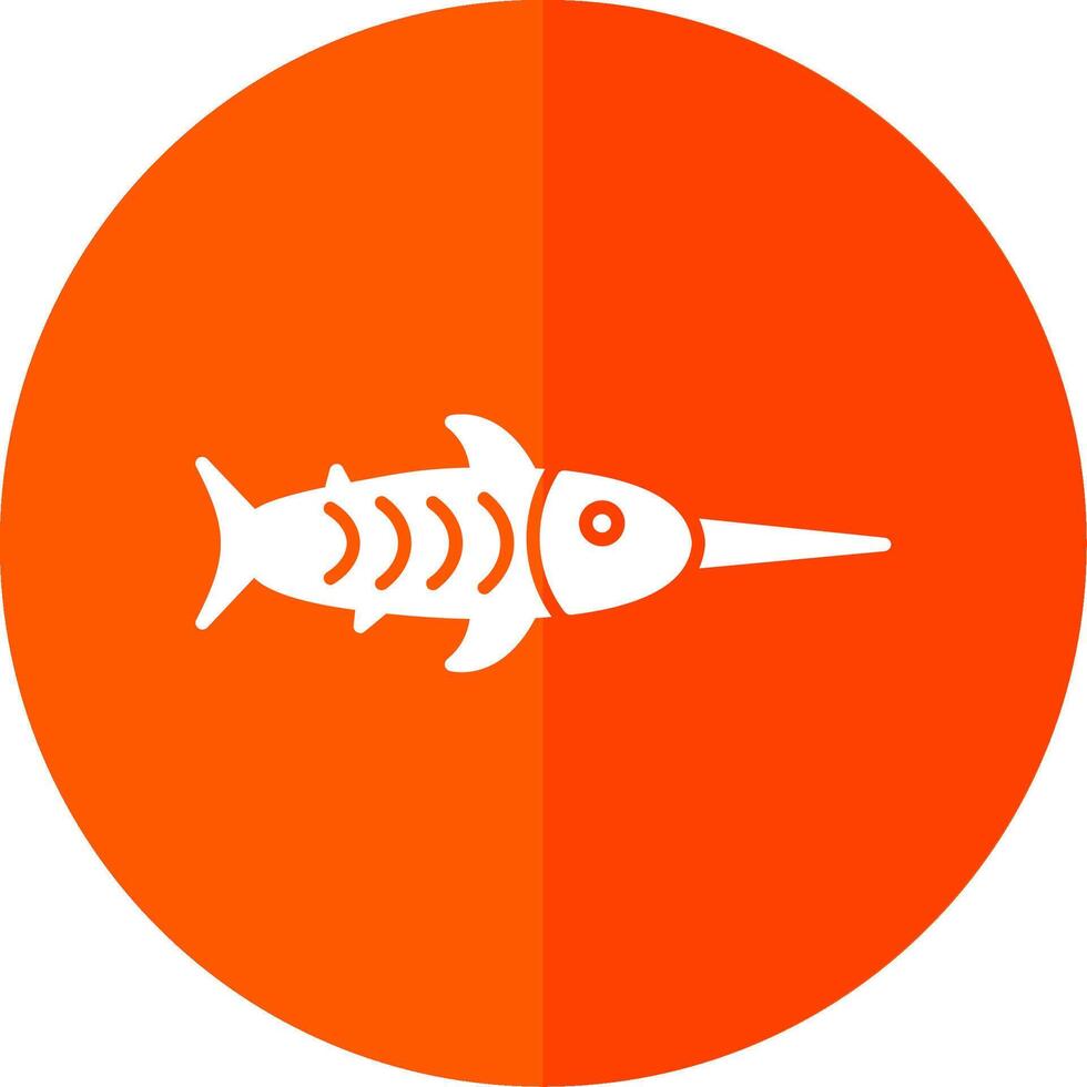 Narwhal Glyph Red Circle Icon vector