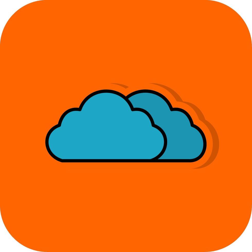 nube lleno naranja antecedentes icono vector