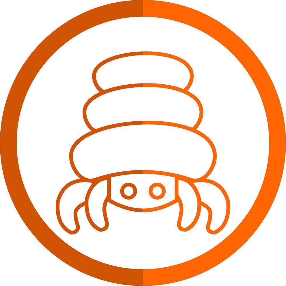 Hermit Crab Line Orange Circle Icon vector