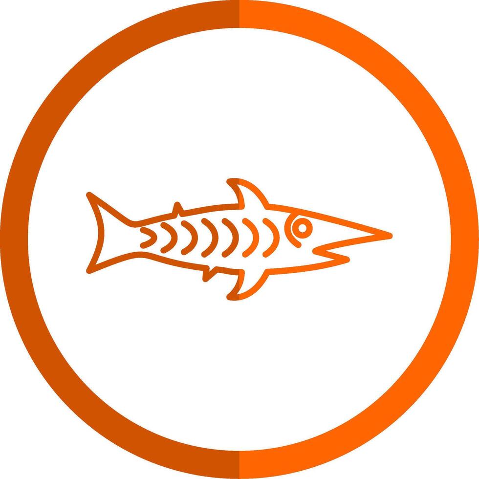 shark Line Orange Circle Icon vector