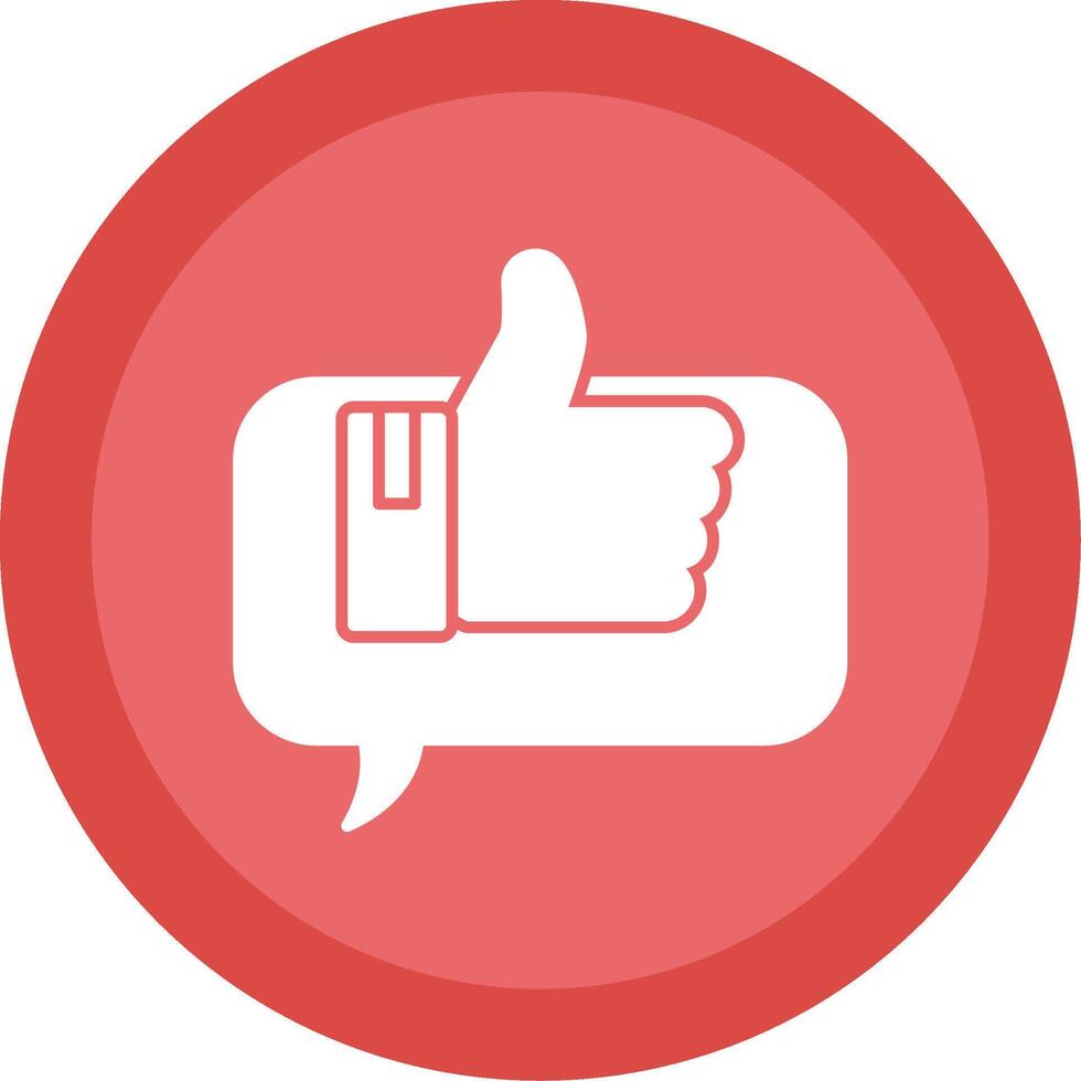 Positive Comment Glyph Multi Circle Icon vector