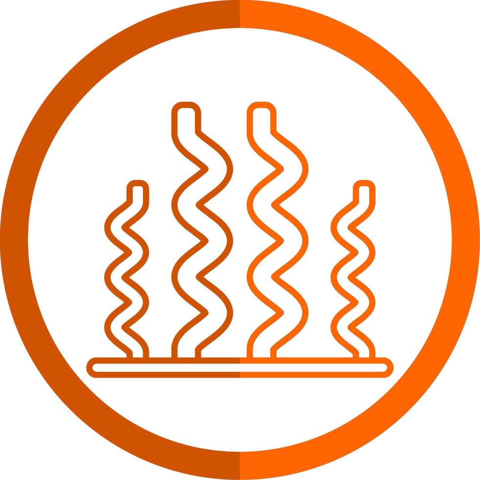 Seaweed Line Orange Circle Icon vector