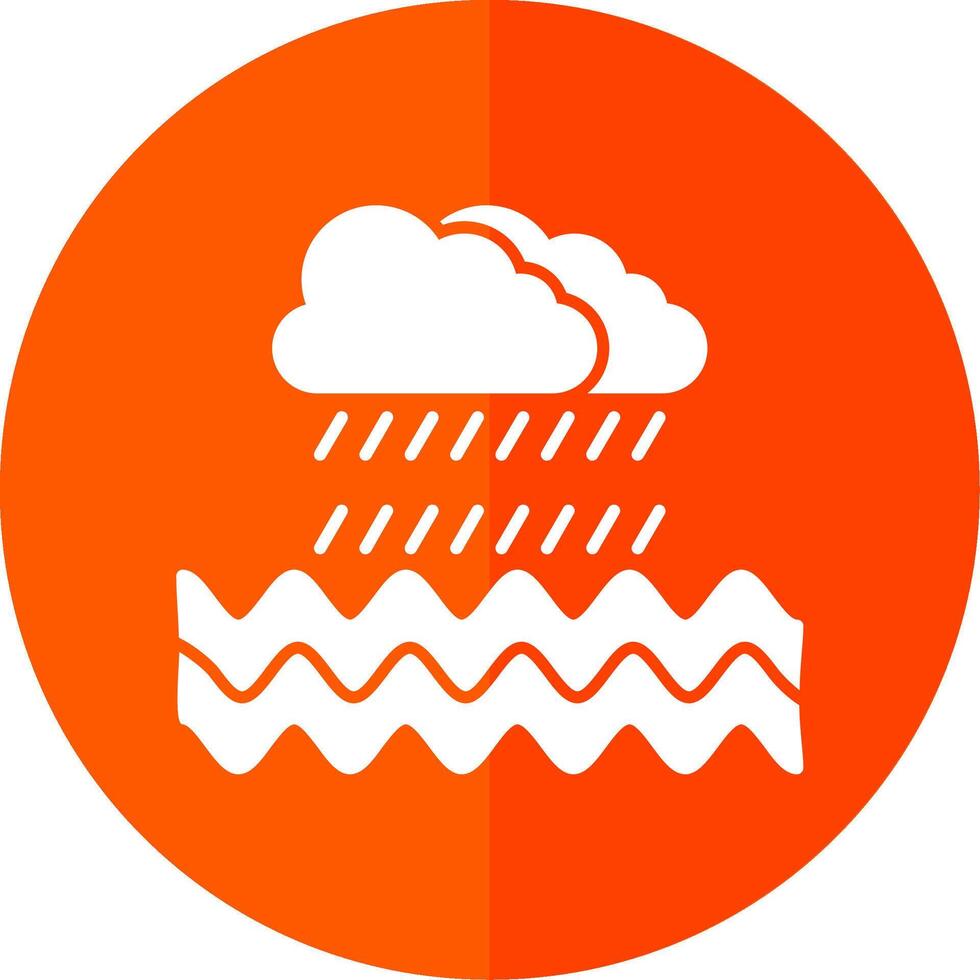 lluvia glifo rojo circulo icono vector