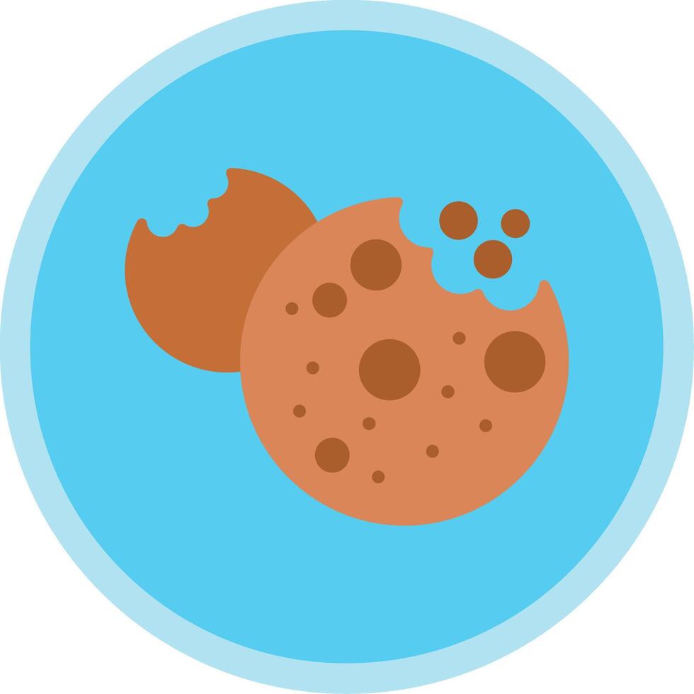 Cookies Flat Multi Circle Icon vector