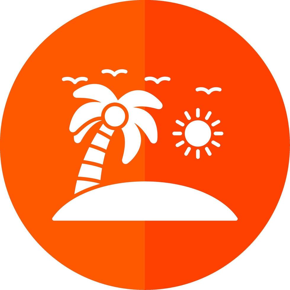Beach Glyph Red Circle Icon vector