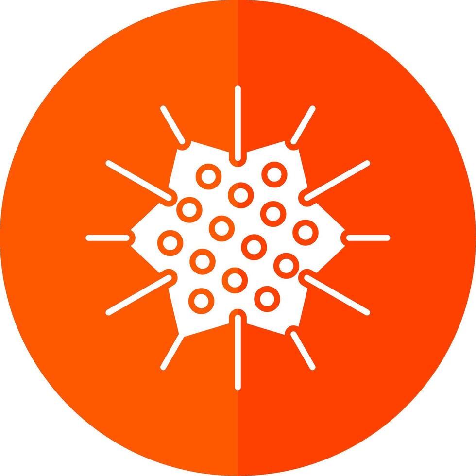 Sea Urchin Glyph Red Circle Icon vector