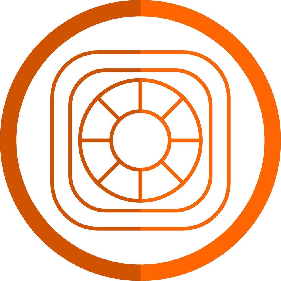 Lifebuoy Line Orange Circle Icon vector