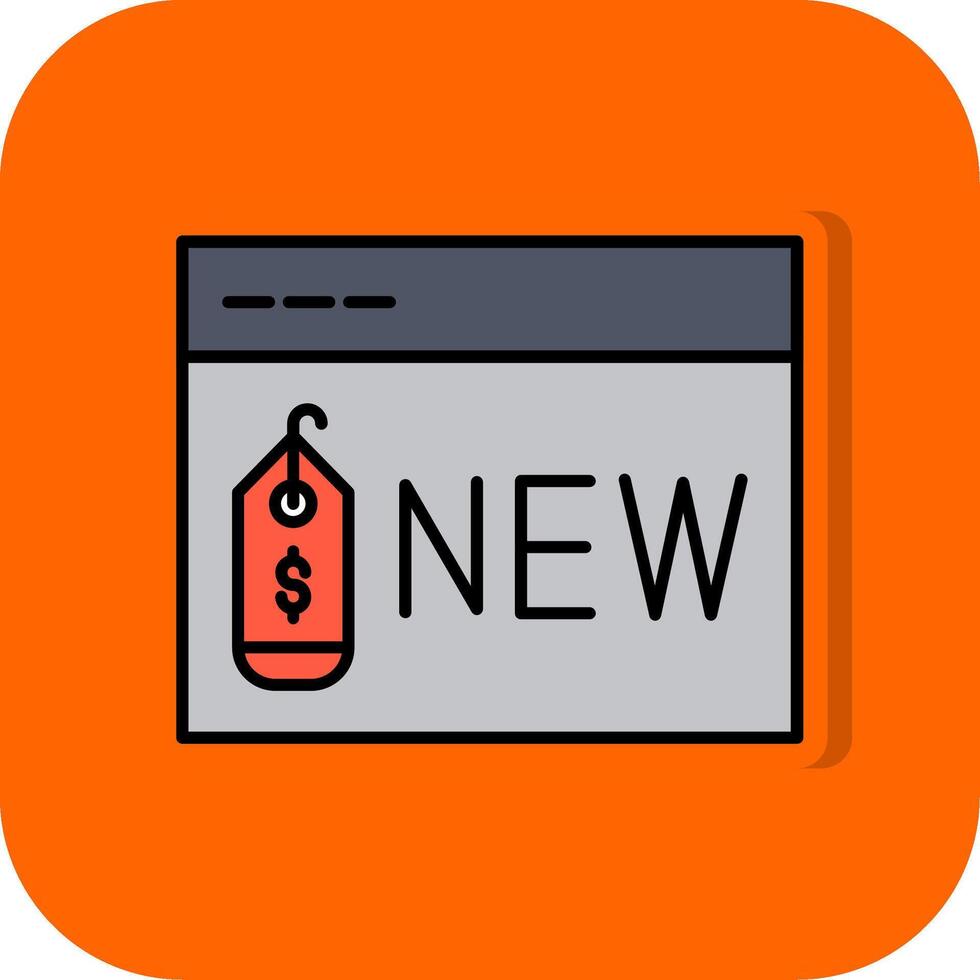 New Item Filled Orange background Icon vector