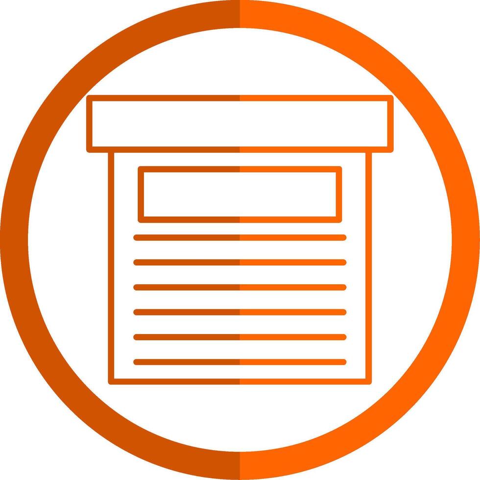Storage Box Line Orange Circle Icon vector