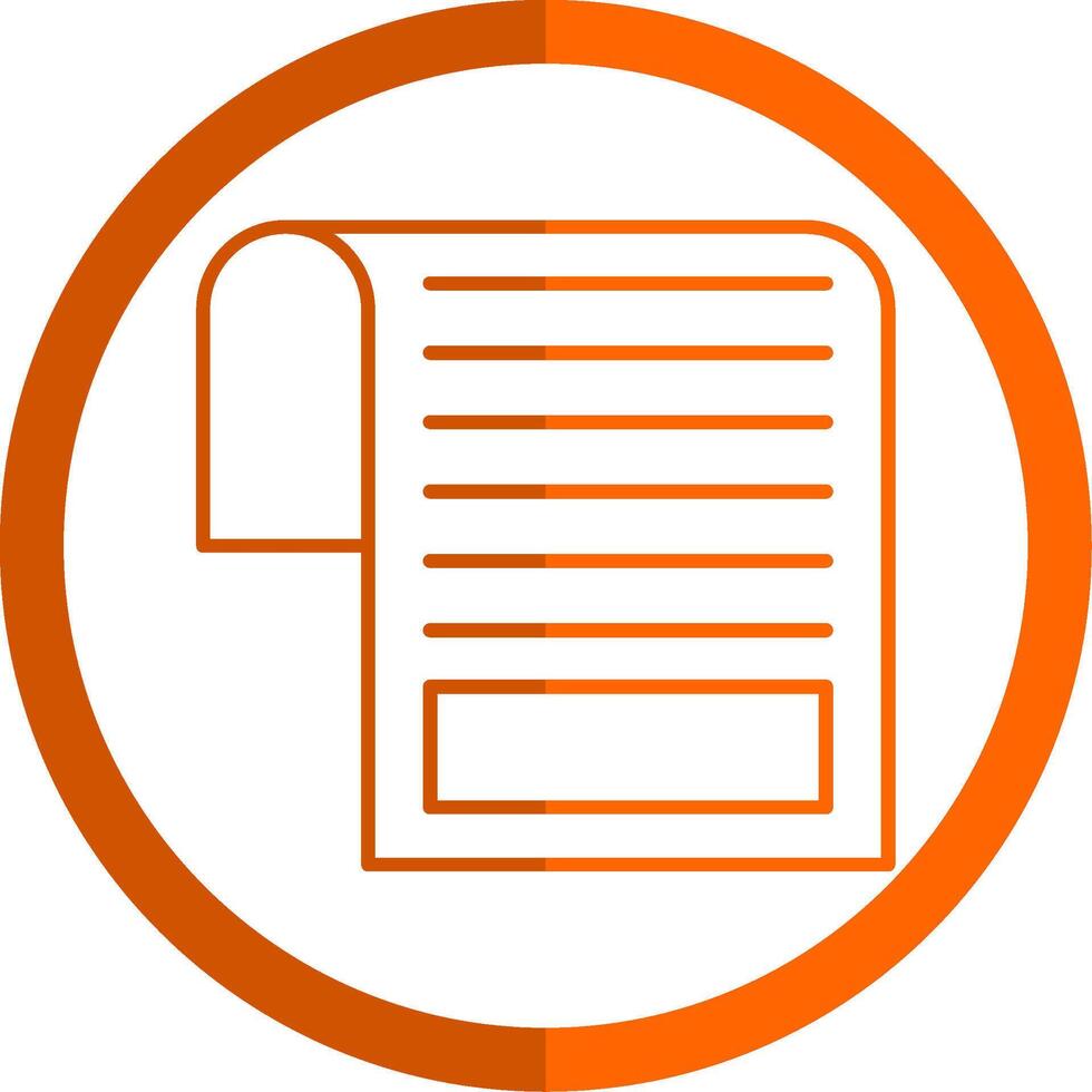 Document Line Orange Circle Icon vector