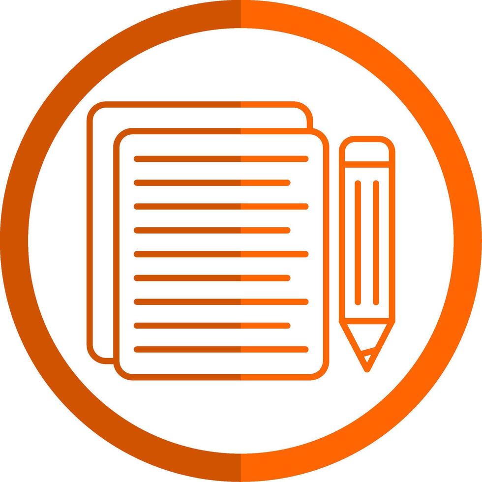 papel línea naranja circulo icono vector