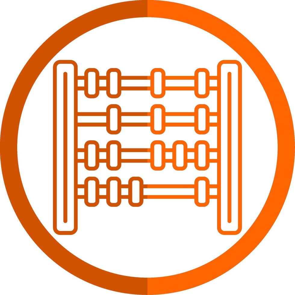 Abacus Line Orange Circle Icon vector