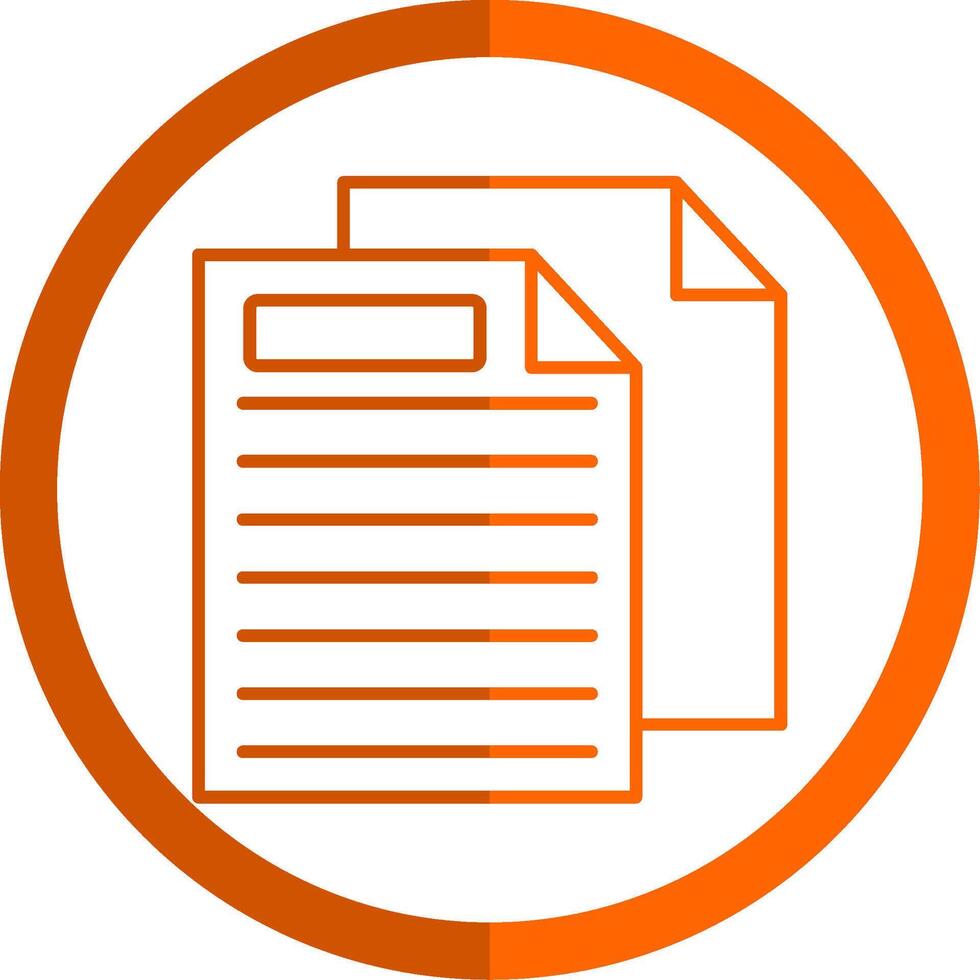 File Line Orange Circle Icon vector