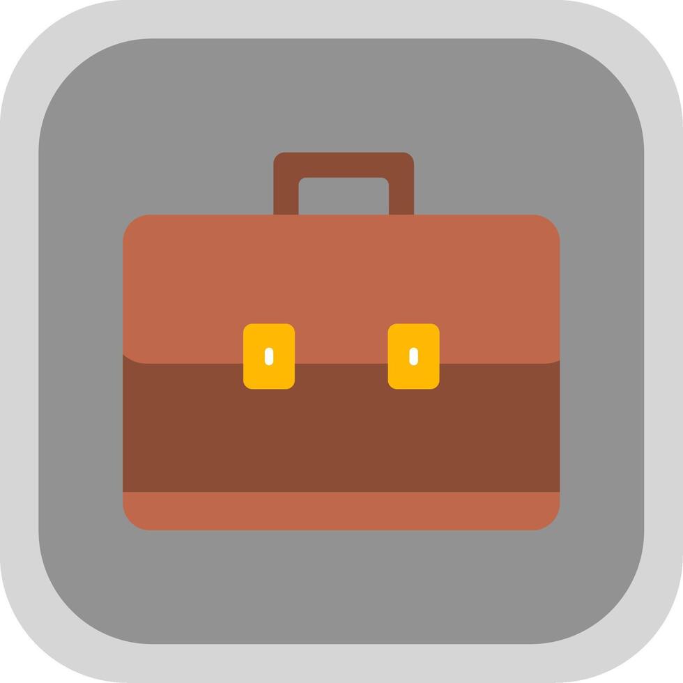 Briefcase Flat Round Corner Icon vector