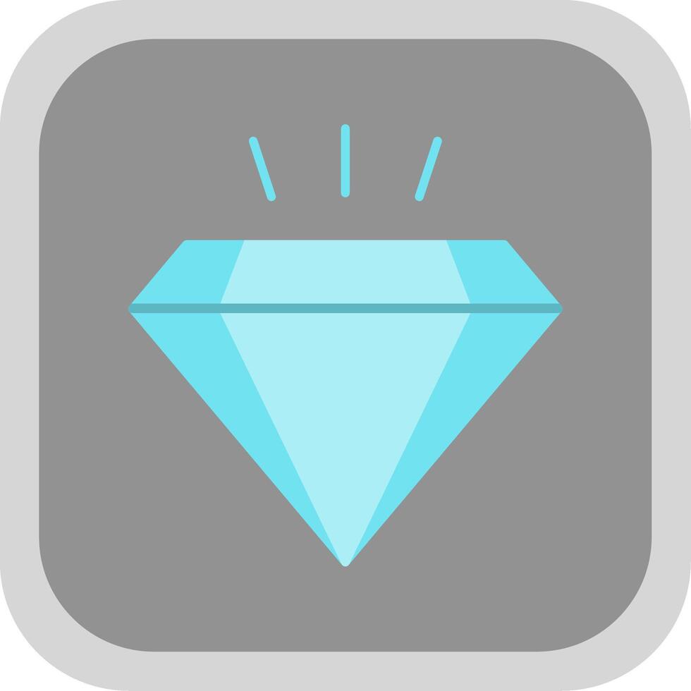 Diamond Flat Round Corner Icon vector