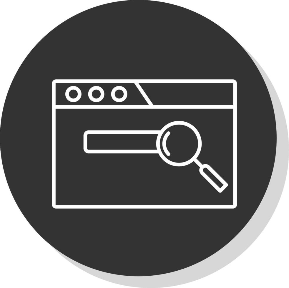 Web Search Line Grey Circle Icon vector