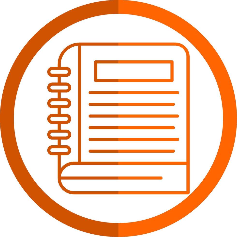 Notebook Line Orange Circle Icon vector